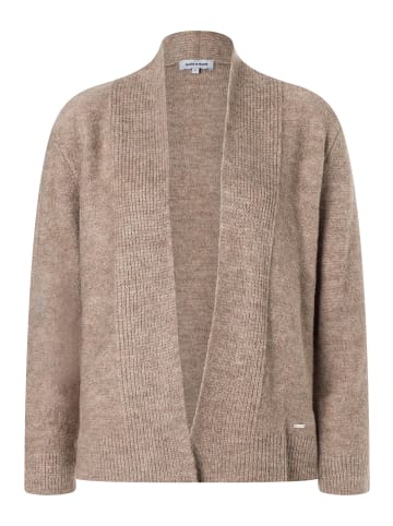 More & More Cardigan mit offener Front in taupe melange