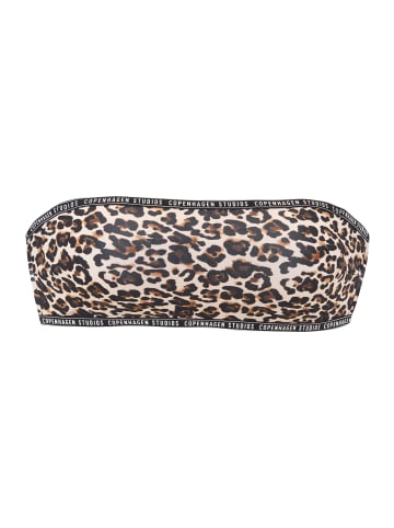 Copenhagen Studios Bandeau-Bikini-Top in braun-bedruckt
