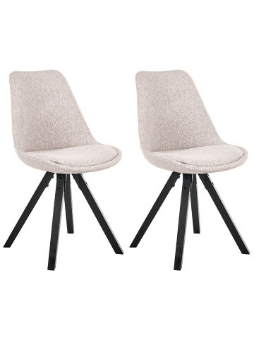 Beliani 2er-Set Esszimmerstuhl HEDLEY in Beige/Schwarz