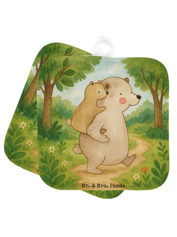 Mr. & Mrs. Panda Topflappen Papa Bär Design ohne Spruch in Weiß