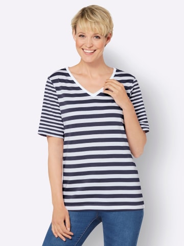 Sieh an! Kurzarmshirt in marine-weiß-geringelt
