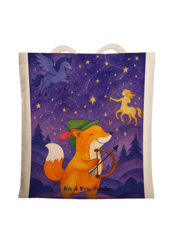 Mr. & Mrs. Panda Tasche Schütze Astrologie Design ohne Spruch in Weiß