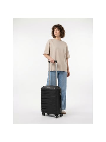Franky London 4 Rollen Kabinentrolley S 55 cm mit Dehnfalte black