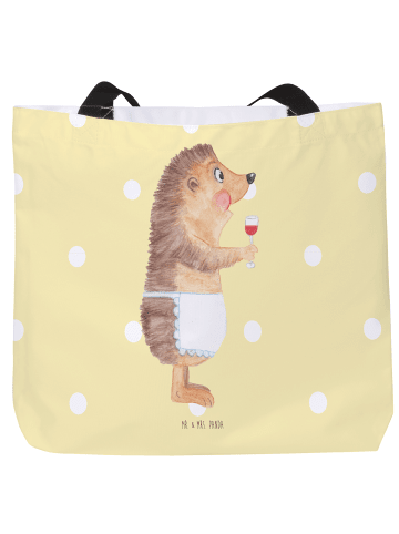Mr. & Mrs. Panda Shopping Bag Igel Wein ohne Spruch in Gelb Pastell