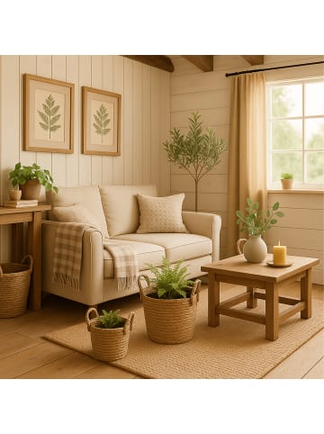 relaxdays 3 x Blumentopf in Natur