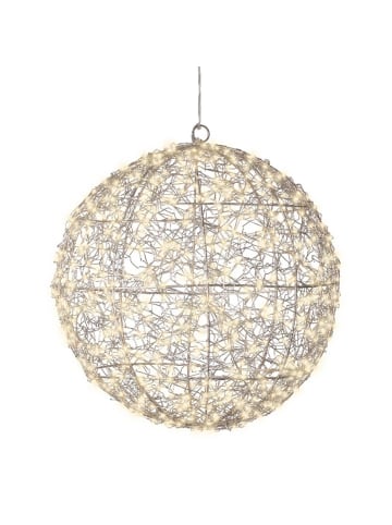 MARELIDA LED Drahtkugel Leuchtkugel 600LED für Innen Außen D: 38cm in silber