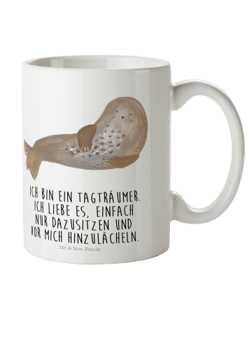 Mr. & Mrs. Panda Becher Robbe Lachen mit Spruch in Weiß