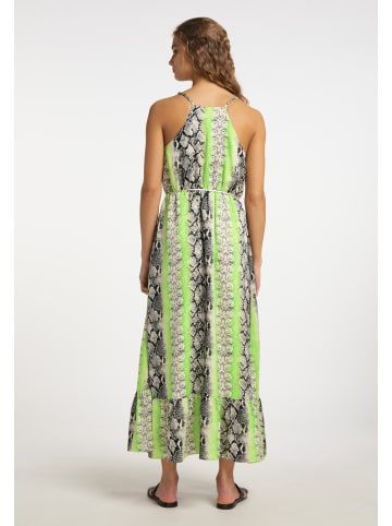IZIA Damen Maxikleid Mit Schlangenprint in Grün Mehrfarbig