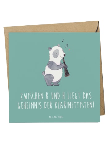 Mr. & Mrs. Panda Einladungskarte Klarinette Geheimnis mit Spruch in Meeresbrise