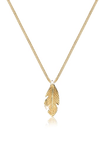 Elli Halskette 585 Gelbgold Feder, Boho in Gold