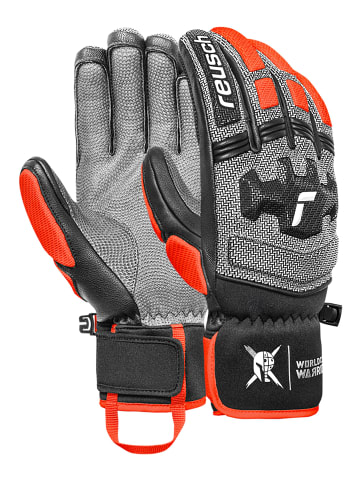 Reusch Fingerhandschuhe Worldcup Warrior DH in 7588 blck/silver/fluo red