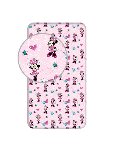 Disney Minnie Mouse Spannbettlaken Disney Minnie Mouse - (L) 200 cm x (B) 90 cm in Rosa