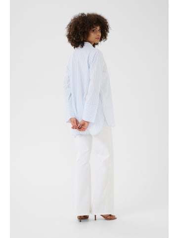 CULTURE Langarm - Hemd CUbeha Loose fit in Blue/white Stripe