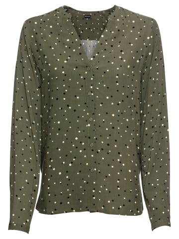 WITT WEIDEN Langarm-Bluse in khaki-ecru-bedruckt