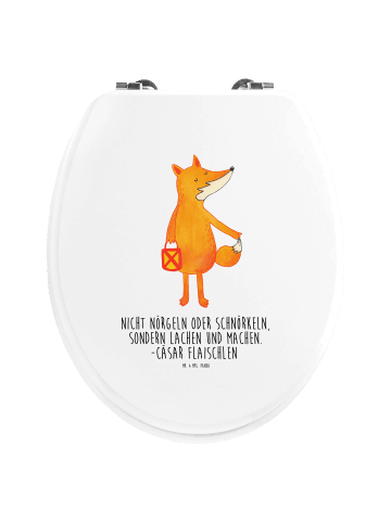 Mr. & Mrs. Panda Toilettensitz Fuchs Laterne mit Spruch in Weiß