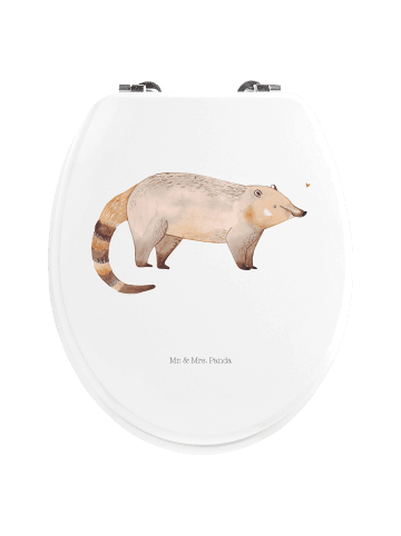 Mr. & Mrs. Panda Klodeckel Nasenbär ohne Spruch in Weiß