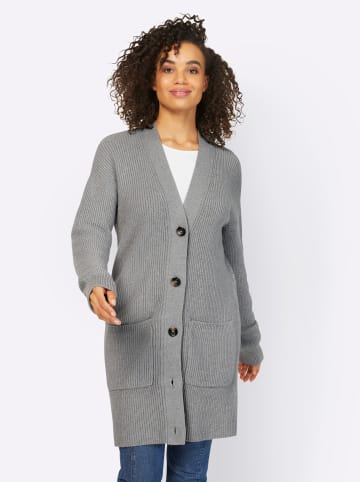 Heine Longstrickjacke in grau-meliert