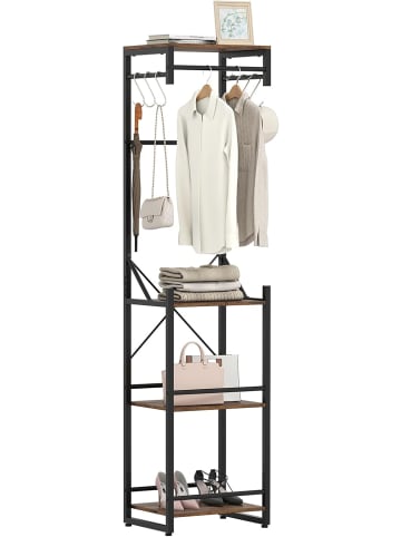 COSTWAY Garderobenständer Metall 40 x 30 x 162 cm in Braun