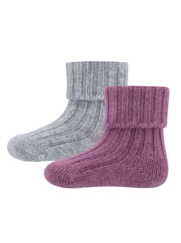 ewers 2er-Set Socken Thermo in grau pink