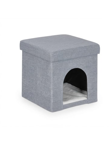 relaxdays Katzenhöhle in Hellgrau - (B)37 x (H)38,5 x (T)37 cm