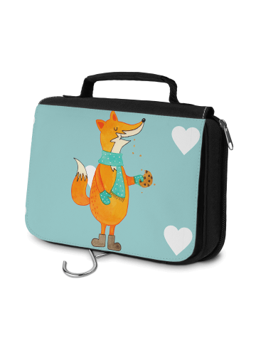 Mr. & Mrs. Panda kosmetiktäschchen Fuchs Keks ohne Spruch in Türkis Pastell