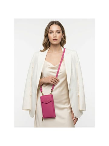 Lazarotti Bologna Leather Zip-Around Geldbörse Handytasche Leder 19 cm in hot pink