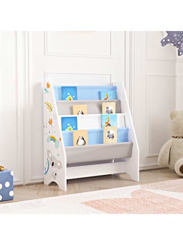 en.casa Kinderregal Fisterra in Blau (H)74cm (B)62cm (T)29cm