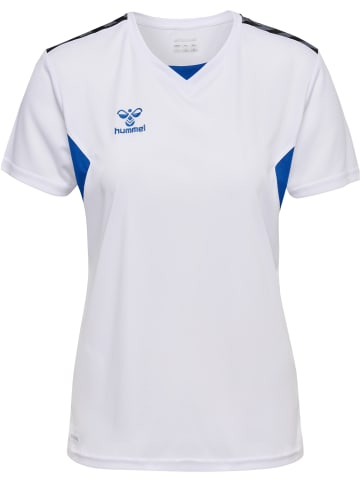 Hummel Hummel T-Shirt Hmlauthentic Multisport Damen Atmungsaktiv Schnelltrocknend in WHITE/TRUE BLUE