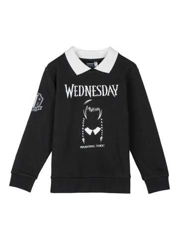 COFI 1453 Wednesday Kinder Sweatshirt, Baumwoll-Polyester Pullover, Langarm in Schwarz