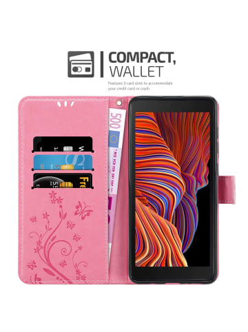 cadorabo Hülle für Samsung Galaxy XCover 5 Blumen Design in FLORAL ROSA