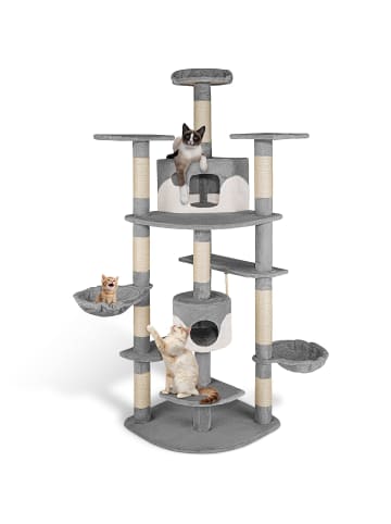 tectake Katzenbaum Fippi 201 cm Diverse Farben  grau-Weiss
