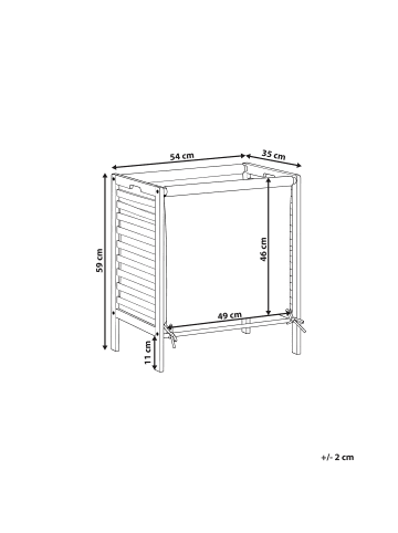 Beliani Wäschekorb CARACHI in Braun/Weiß - (W) 54 x (H) 59 x (L) 35 cm