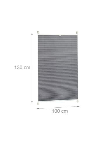 relaxdays 3 x Plissee in Grau - (L)130 x (B)100 cm