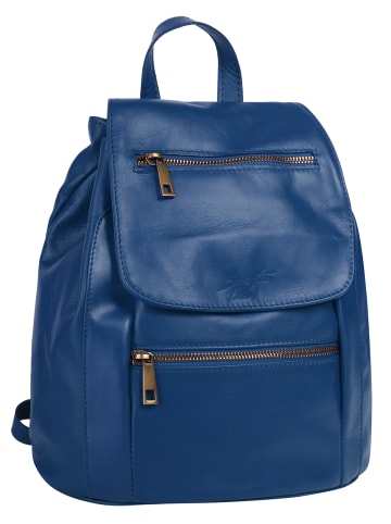 Samantha Look City-Rucksack echt Leder in blau