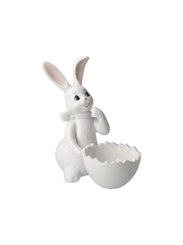 Goebel Figur " Hase mit Schale Snow White - Cute Girl " in weiß