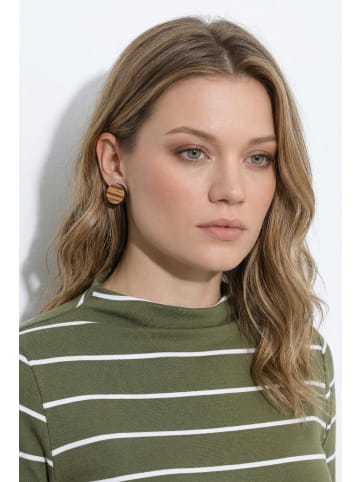 Ulla Popken Langarmshirt in dunkel khaki
