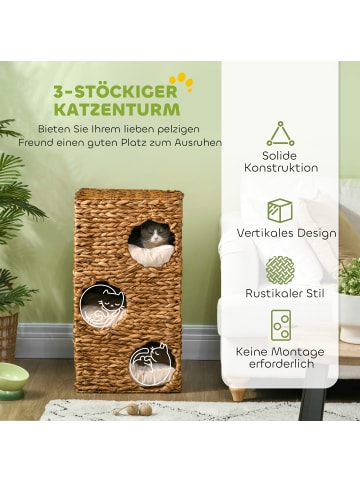 Pawhut Kratztonne Braun 40L x 31B x 76H cm