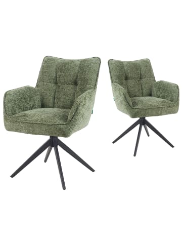 DUBI Möbel 2er-Set: Drehstuhl Mika-Enya in Grün - (B)59 x (H)84 x  (T)66 cm