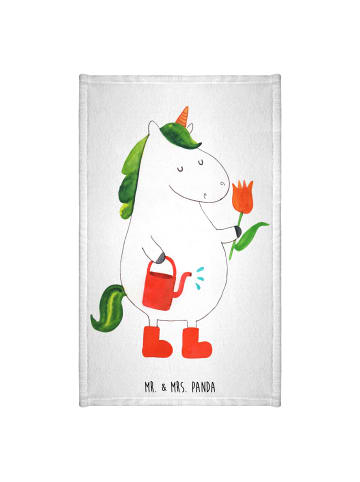 Mr. & Mrs. Panda Handtuch Einhorn Gärtner ohne Spruch in Weiß