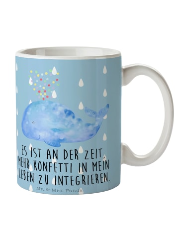 Mr. & Mrs. Panda Kaffeetasse Wal Konfetti mit Spruch in Blau Pastell