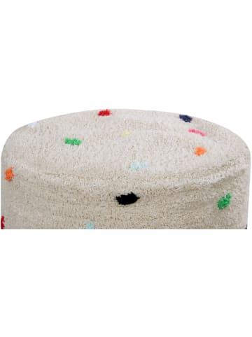 Happy Decor Kids Puff "Mini Dots" in Beige/Mehrfarbig - 50x50x20 cm