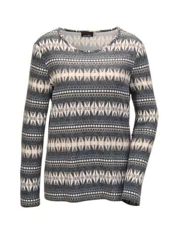 GOLDNER Kombistarkes Shirt aus flauschiger Ware in schwarz / beige / gemustert