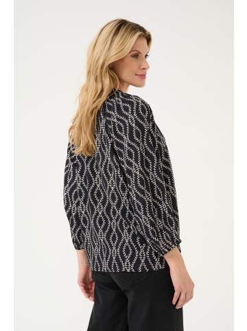 Kaffe Langarm-Bluse KAsigrid in Black/Chalk Print