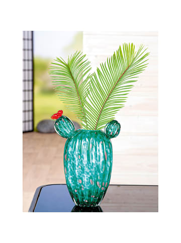 GILDE Vase "Kaktusblüte" grün - (H) 26 cm