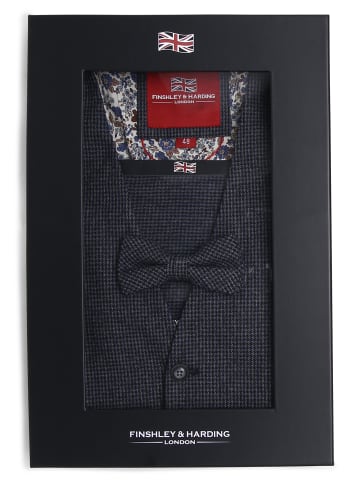 Finshley & Harding London Weste mit Fliege und Einstecktuch in marine - 0001