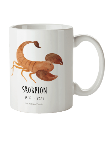 Mr. & Mrs. Panda Mehrwegbecher Sternzeichen Skorpion Classic mit... in Weiß