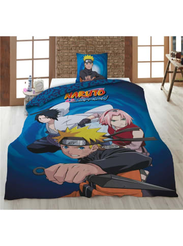 Naruto Naruto Flanell Bettwäsche 135x200 cm + Kissenbezug 80x80 cm in Blau