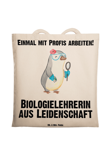 Mr. & Mrs. Panda Schultasche Biologielehrerin Leidenschaft mit S... in Creme