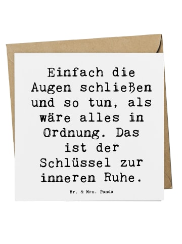 Mr. & Mrs. Panda Glückwunschkarte Spruch Innere Ruhe mit Spruch in Weiß