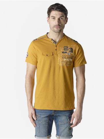 KOROSHI Henley-shirt baumwolle druck-emb nautisch in gelb
